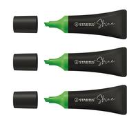 Stabilo Lot De 3 Surligneurs Shine Pointe Biseautée 2 - 5 Mm Vert