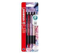 STABILO - Lot de 4 stylos à bille rétractables NatureCOLORS Wildflower Edition - Bordeaux, bleu prussien, gris violet, rouge