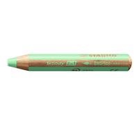 Stabilo Lot De 5 Crayons Multi-Talents Woody 3en1, Rond, Vert Pastel