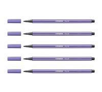 STABILO Lot de 5 Feutres de Dessin PEN 68 Pointe Moyenne 1 mm Violet