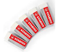 STABILO Lot de 5 gommes Legacy en caoutchouc PVC blanc sans plastifiant