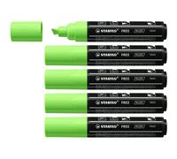 Stabilo Lot De 5 Marqueurs Pointe Large Free Acrylic T800c Vert Clair