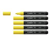 Stabilo Lot De 5 Marqueurs Pointe Moyenne Free Acrylic T300 Jaune