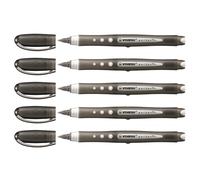 Stabilo Lot De 5 Rollers Worker+ Colorful Encre Liquide 100% Grip Tracé 0,5 Mm Noir