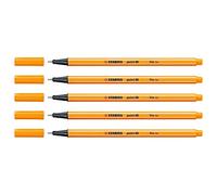 STABILO Lot de 5 Stylo-Feutres POINT 88 Pointe Fine 0,4 mm orange