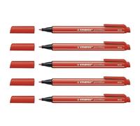 Stabilo Lot De 5 Stylos Feutre Pointmax Pointe Moyenne 0.8mm Rouge