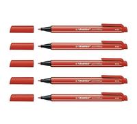 STABILO Lot de 5 Stylos feutre pointMax pointe moyenne 0.8mm Rouge Carmin