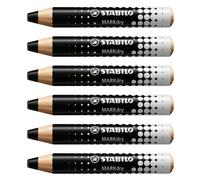 Stabilo Lot De 6 Crayons Marqueur Markdry - Noir
