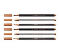 Stabilo Lot De 6 Feutres Métallisé Pen 68 Metallic - Pointe Moyenne - Cuivre