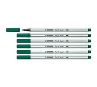 STABILO Lot de 6 Feutres Pen 68 brush Pointe Pinceau Vert pin