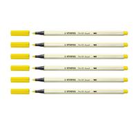STABILO Lot de 3 Feutres pinceau Pen 68 brush, jaune citron
