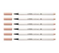 STABILO Lot de 6 Feutres pointe pinceau Pen 68 brush chair clair