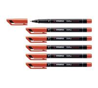 Stabilo Lot De 6 Feutres Pour Films Ohpen Permanent Pointe Fine 0,7mm Rouge