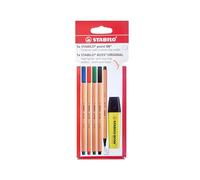 STABILO - Lot de 6 stylos à pointe fine point 88 + 1 surligneur BOSS ORIGINAL