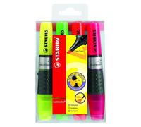 STABILO LUMINATOR - Pochette de 4 surligneurs - jaune + vert + orange + rose