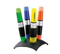 Stabilo Set De Bureau De 4 Surligneurs Pointe Biseautée Encre Liquide Luminator