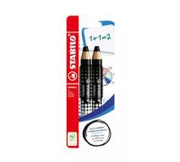 STABILO MARKdry - Crayon marqueur -Blister carton x 2 marqueurs effaçables ardoise et tableau blanc MARKdry - noir