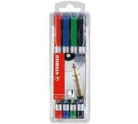 STABILO Marqueur indélébile Write-4-all, S, étui plastique de 4 pièces