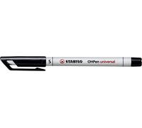 Stabilo Marqueur permanent Stylet universel Film Rétroprojecteur Noir - Marqueur (Noir, Blanc, Multi, blanc, plastique, 0,4 mm)