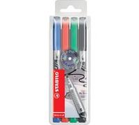 Stabilo - Write-4-all - Pochette de 4 Stylos-feutres - 1 mm - Vert/Rouge/Bleu/Noir
