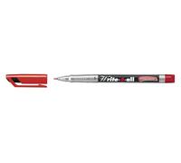 STABILO - Marqueur permanent Write-4-all, S, rouge, largeur detracé: 0,4 mm (super fin), pointe ogive, résistant à la lumière et à l'humidité, cupuchon ventilé, r