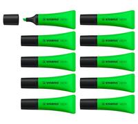 STABILO NEON - Surligneur - Lot x 10 surligneurs fluo - Vert | Lot de 10, vert