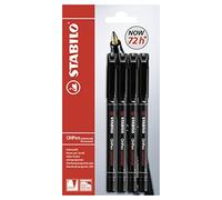 STABILO Ohpen / B-14918-10 Stylo feutre pour transparent Permanent Noir 4 pièces (Import Allemagne)