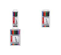 STABILO - Stylo feutre OHPen universal pour surface lisse, M étui plastique de 8, largeur de tracé. 1,0 mm, clip, grip antidérapant, peut rester ouvert durant 3 j Gris G