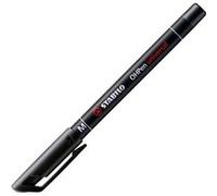 STABILO OHPen - Marqueur permanent - Lot x 10 marqueurs - Noir (encre permanente/pointe médium 1 mm)