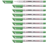 STABILO OHPen - Marqueur - Lot x 10 stylos marqueurs - Vert (encre non-permanente/pointe fine 0,7mm)