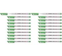 STABILO OHPen - Marqueur - Lot x 10 stylos marqueurs - Vert (encre non-permanente/pointe fine 0,7mm) (Lot de 2)