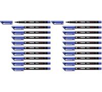 STABILO OHPen - Marqueur permanent - Lot x 10 marqueurs - Bleu (encre permanente/pointe médium 1 mm) (Lot de 2)