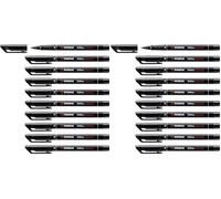 STABILO OHPen - Marqueur permanent - Lot x 10 marqueurs - Noir (encre permanente/pointe fine 0,7mm) (Lot de 2)
