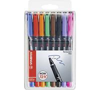 STABILO OHPen - Marqueur permanent - Pochette x 8 marqueurs (encre permanente/pointe fine 0,7mm)