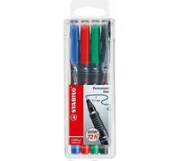 STABILO Stylo-feutre OHPen universal marqueur permanent pointe fine 0,7 mm – Pochette 4 coloris