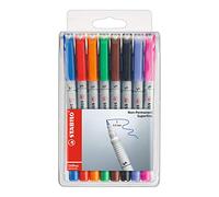 STABILO OHPen - Marqueur - Pochette x 8 stylos marqueurs (encre non-permanente/pointe superfine 0,4mm)