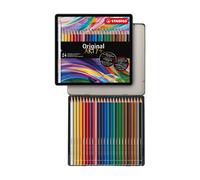 STABILO Original - Crayon de couleur - Boite métal x 24 crayons dessin à mine fine- Gamme ARTY+