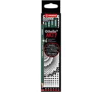 STABILO – Crayons graphite Othello – Étui 6 mines assorties (2B, B, HB, F, H, 2H) – Gamme ARTY