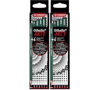 STABILO Othello - Crayon graphite - etui x 6 crayons papier, assortiment de mines dures et tendres (2B, B, HB, F, H, 2H)- gamme ARTY (Lot de 2)