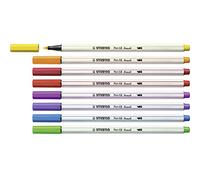 STABILO Pen 68 Brush Premium Lot de 8 stylos à pointe en fibre Multicolore