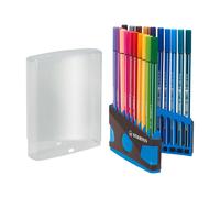 STABILO Feutres de dessin Pen 68 ColorParade – Coffret de 20 – Qualité premium – Gris/turquoise