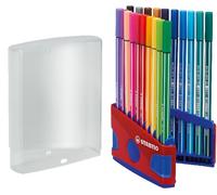 STABILO Pen 68 - Feutre dessin - ColorParade boîtier rouge x 20 feutres de coloriage pointe moyenne - Coloris assortis