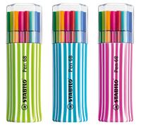 STABILO Pen 68 - Feutre dessin - Etui zebrui x 15 feutres de coloriage pointe moyenne - Coloris assortis