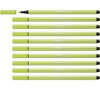 STABILO Pen 68 - Feutre dessin - Lot x 10 feutres de coloriage pointe moyenne - Citron vert