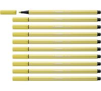 STABILO Pen 68 - Feutre dessin - Lot x 10 feutres de coloriage pointe moyenne - Jaune moutarde