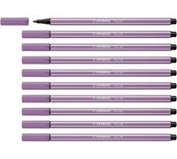 STABILO Pen 68 - Feutre dessin - Lot x 10 feutres de coloriage pointe moyenne - Mauve glycine
