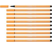 STABILO Pen 68 - Feutre dessin - Lot x 10 feutres de coloriage pointe moyenne - Orange papaye