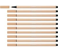 STABILO Pen 68 - Feutre dessin - Lot x 10 feutres de coloriage pointe moyenne - Rose nude