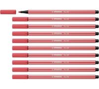 STABILO Pen 68 - Feutre dessin - Lot x 10 feutres de coloriage pointe moyenne - Rouge terracotta