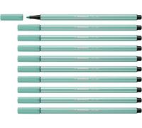 STABILO Pen 68 - Feutre dessin - Lot x 10 feutres de coloriage pointe moyenne - Vert eucalyptus